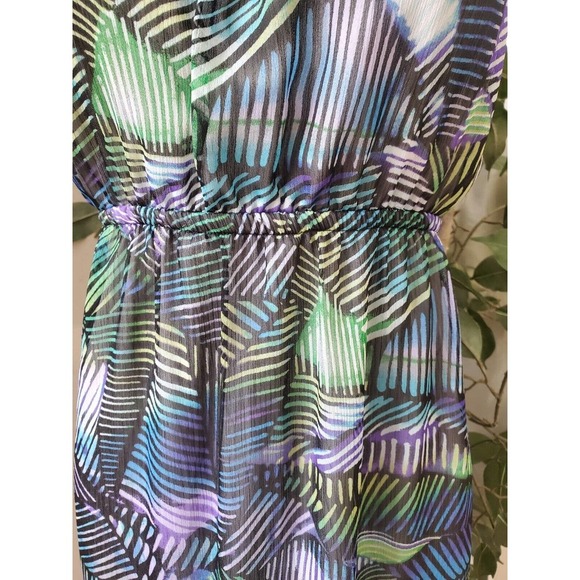 Pink Rose Womens Multicolor Off The Shoulder Sleeveless Long Maxi Dress Size L - Picture 3 of 14